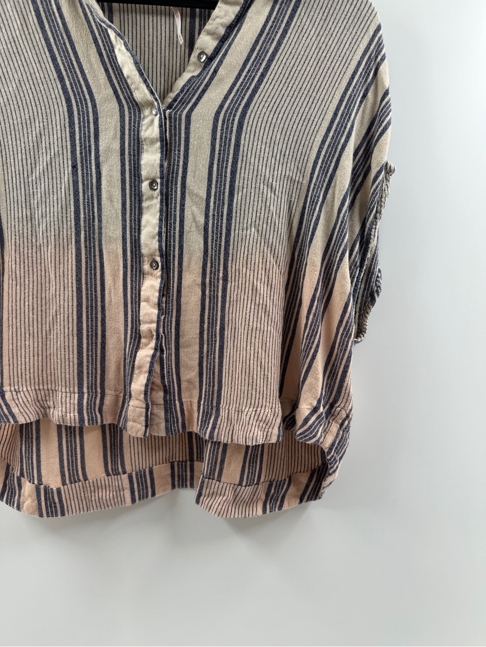 Free People Baby Blues Striped Ombre Button Down Shirt Women's Size Medium - Picture 5 of 8